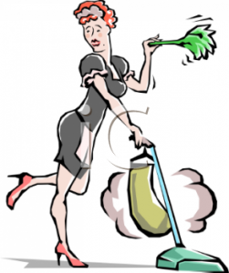 0511-1001-1122-5769_housekeeper_dusting_and_vacuuming_clipart_image